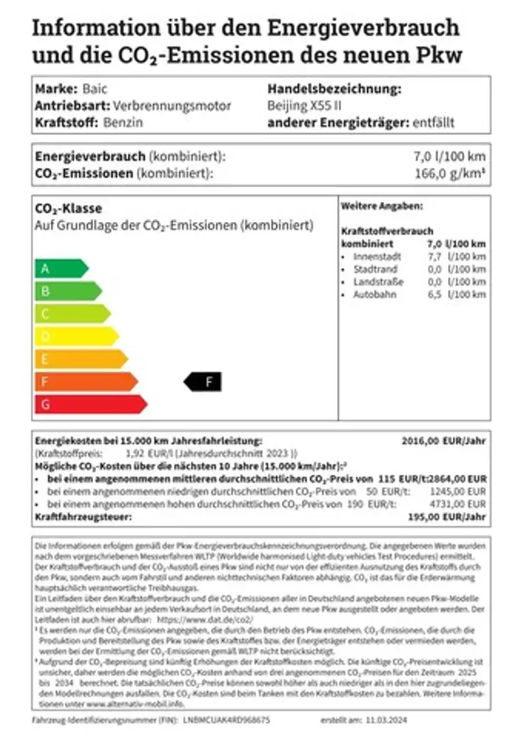BAIC Beijing X55 DCT+3Jahre Garantie Leder+PD+LED Gris - 2