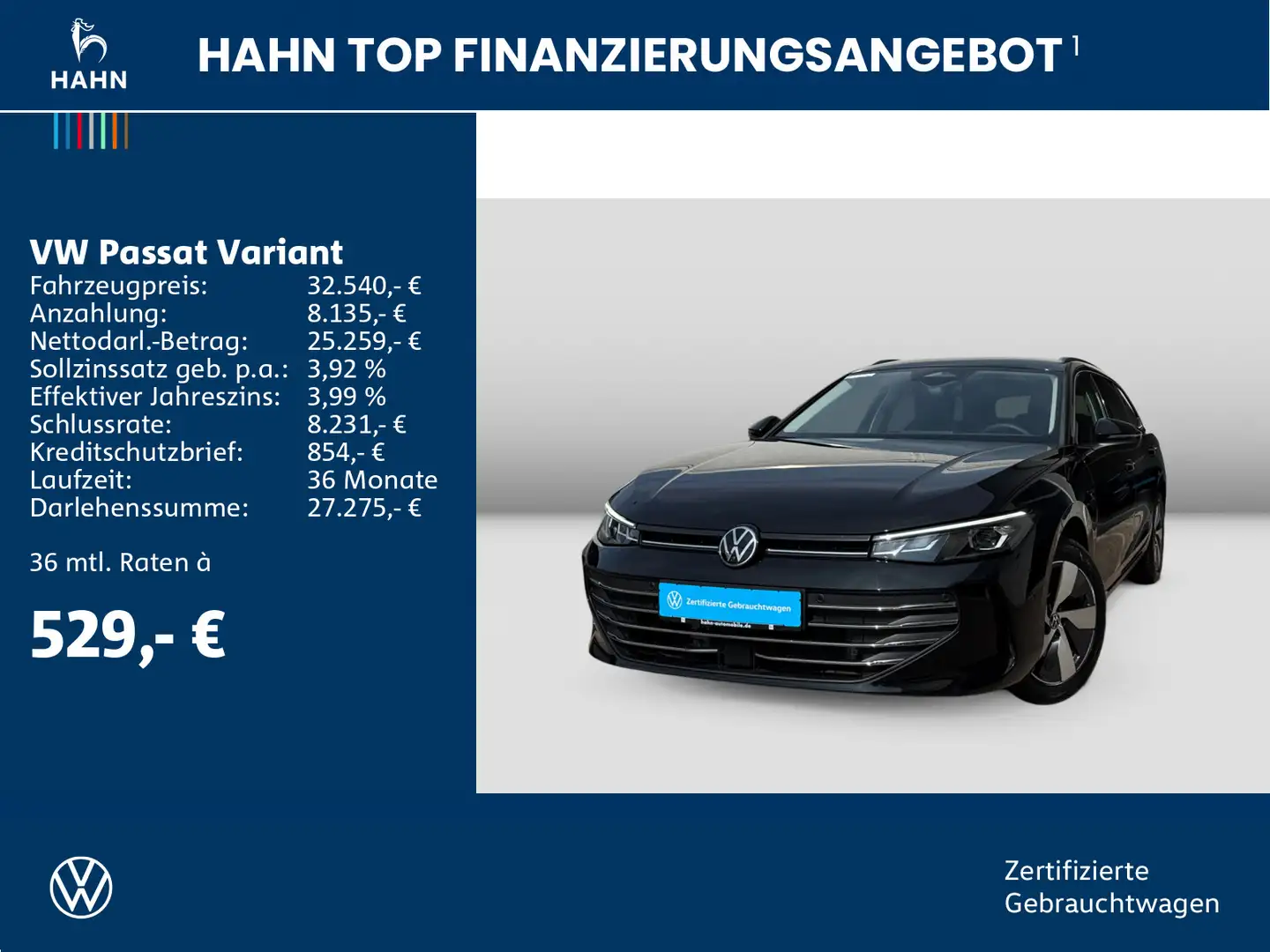 Volkswagen Passat Variant 1.5eTSI DSG Business LED Navi AHK Zwart - 2