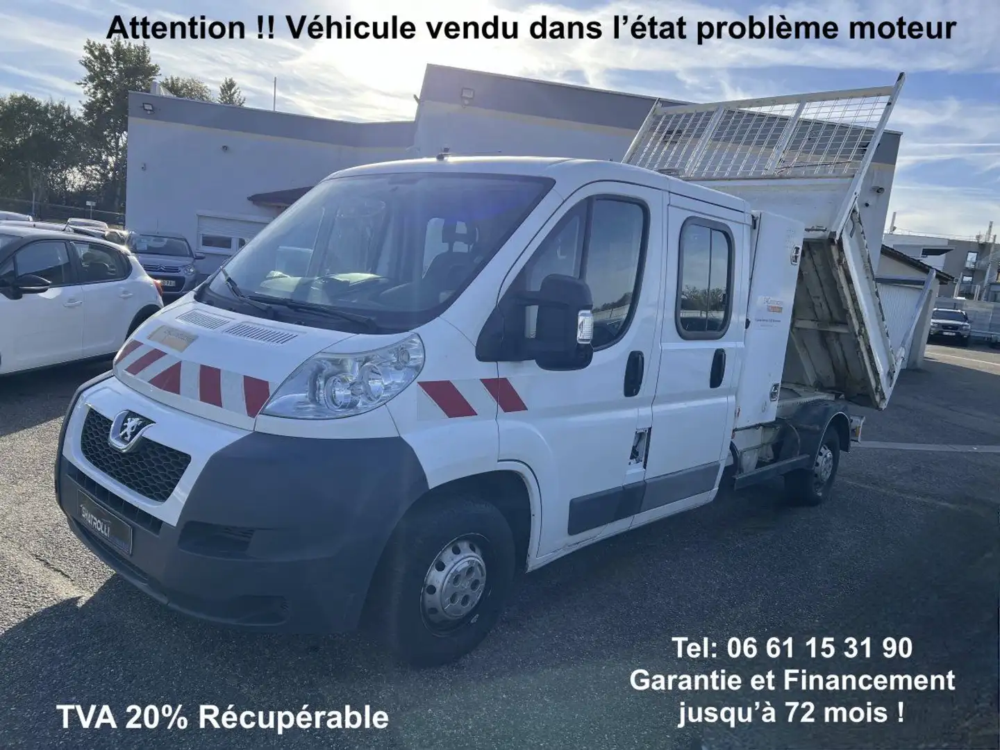 Peugeot Boxer Benne II 2.2 HDi 110ch Camion Benne 7 Places Doubl Blanc - 1