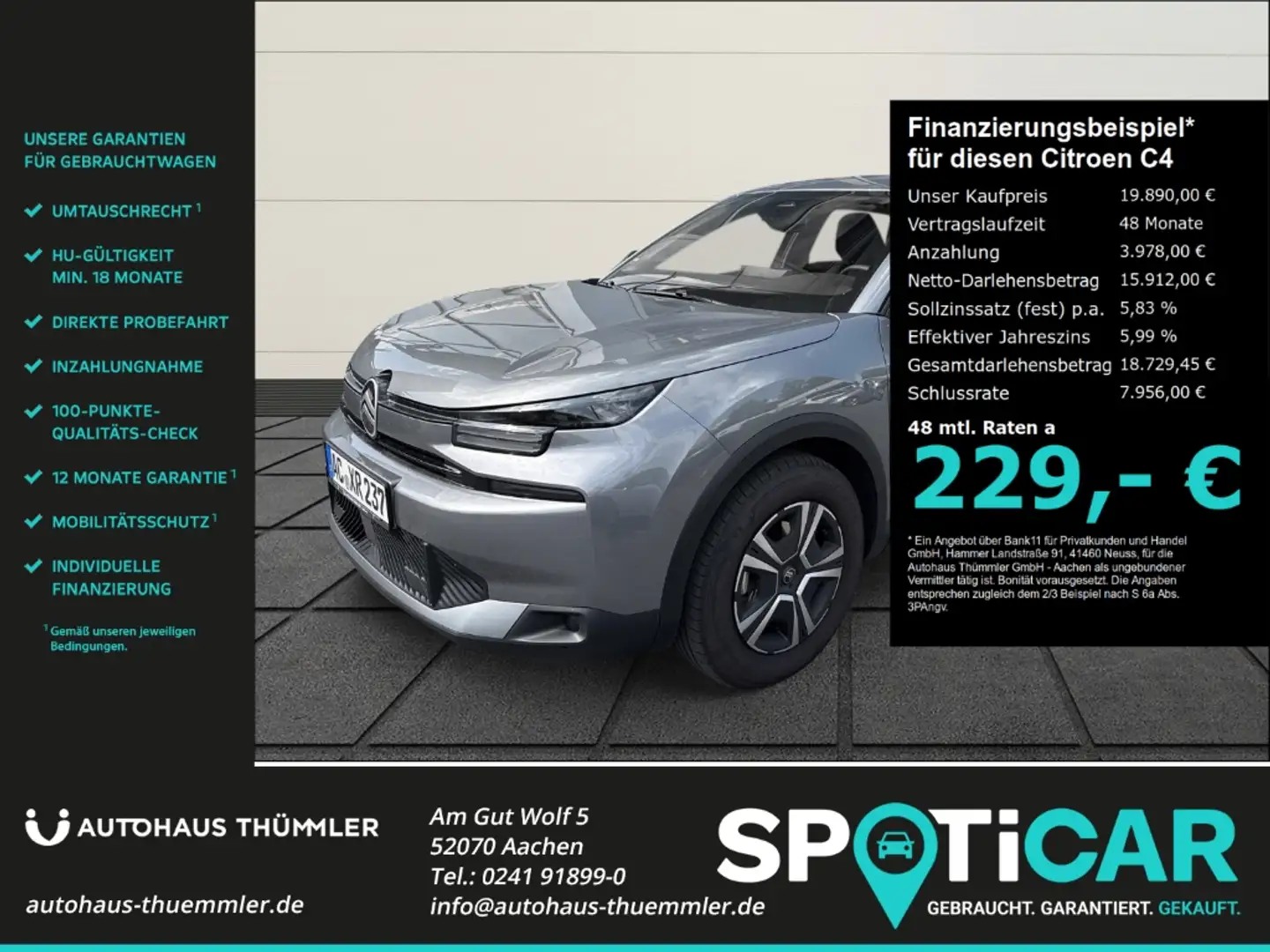 Citroen C4 Hybrid 110 e-DSC6 You EU6e Digitales Cockpit LED A Grijs - 1