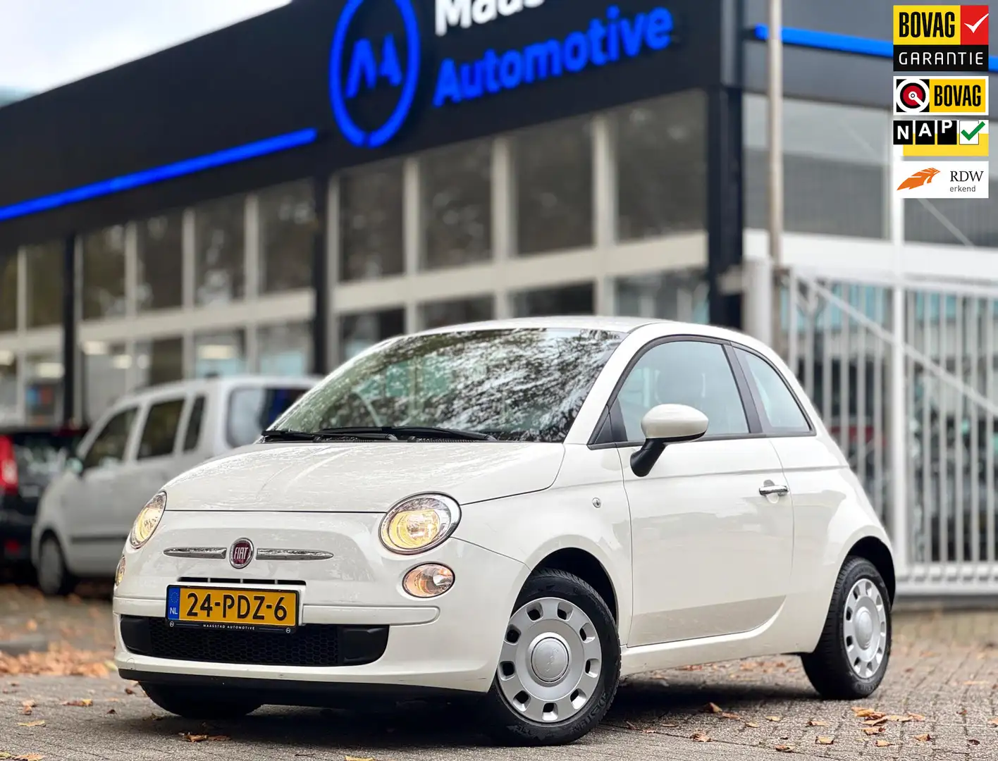 Fiat 500 1.2 Automaat 52.000 Airco Dealeronderhouden 1e eig Blanc - 1