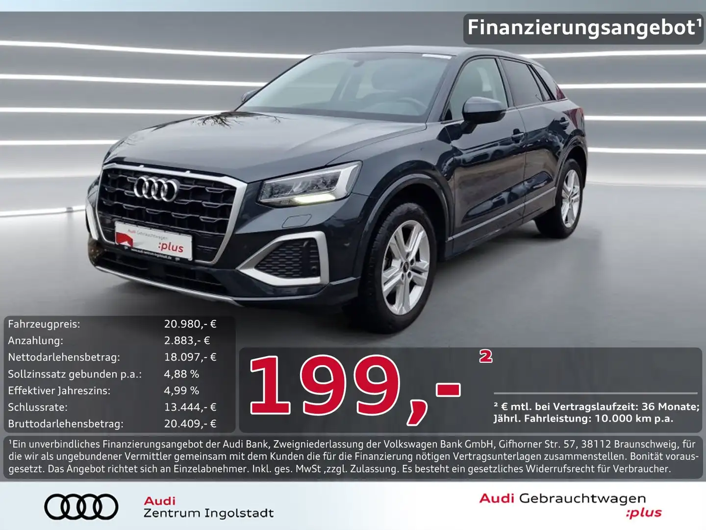 Audi Q2 30 TFSI LED NAVI Kamera 2xPDC GRA Grau - 1