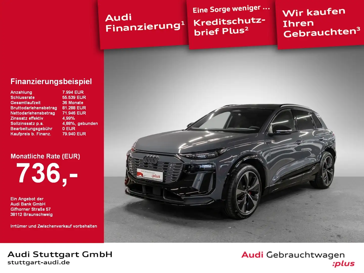 Audi Q6 e-tron 55 quattro 285 kW edition one grey Gri - 1