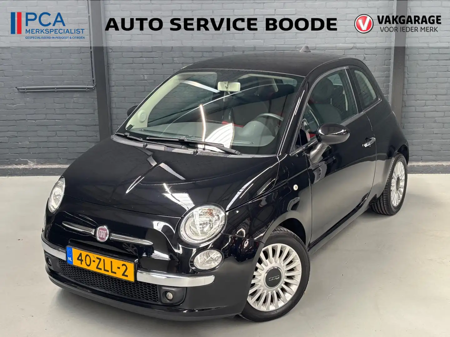 Fiat 500 0.9 TwinAir (86 pk) Lounge - panoramadak - aircond Zwart - 1