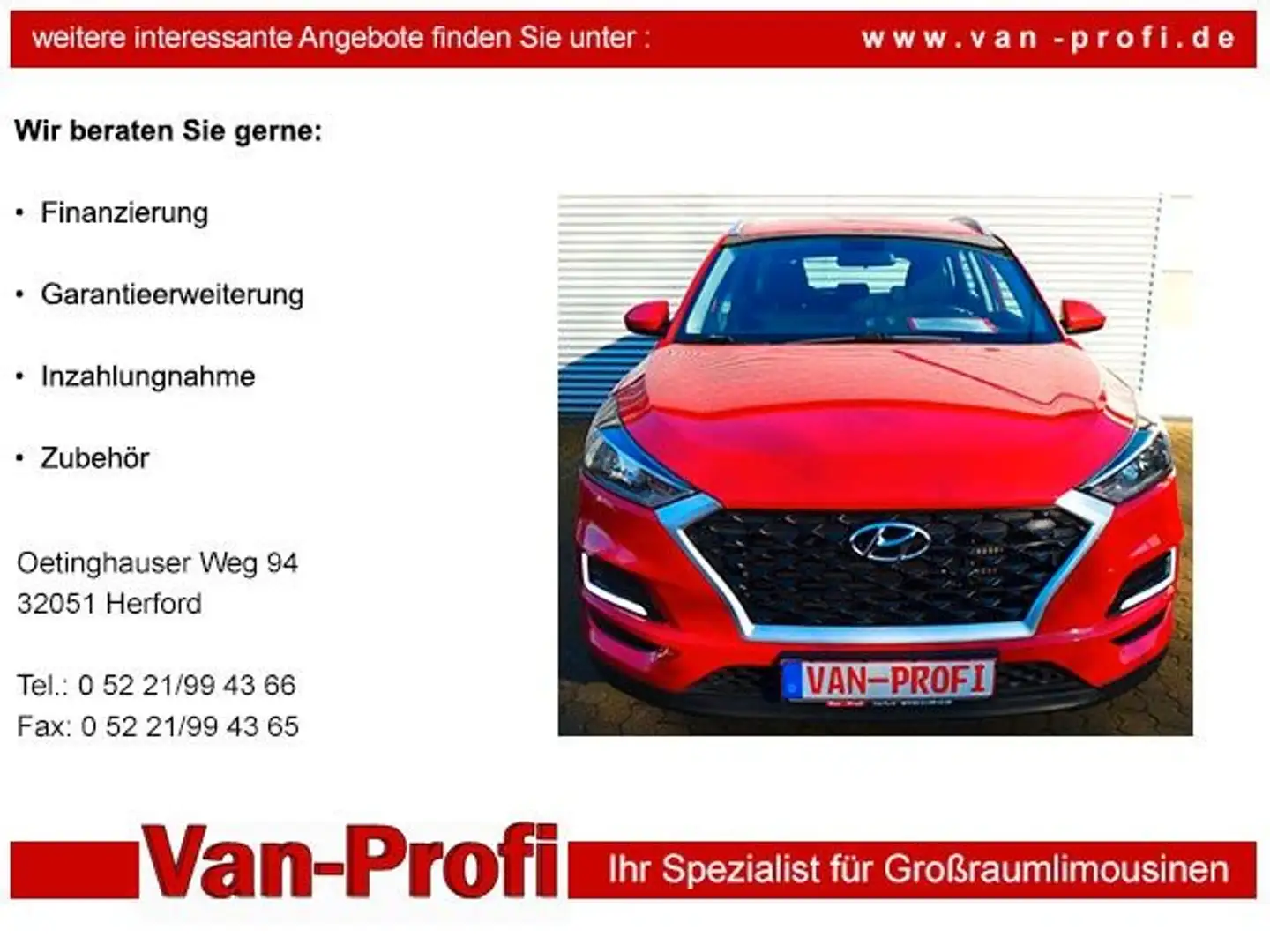 Hyundai TUCSON 2WD 1,6 Navi, Alu-Allwetter. nur 35 tkm. Rouge - 1