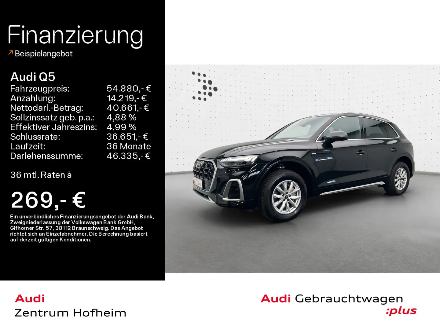 Audi Q5 45 TFSI qu S line S tro*B&O*HUD*Pano*Matrix*V Schwarz - 1
