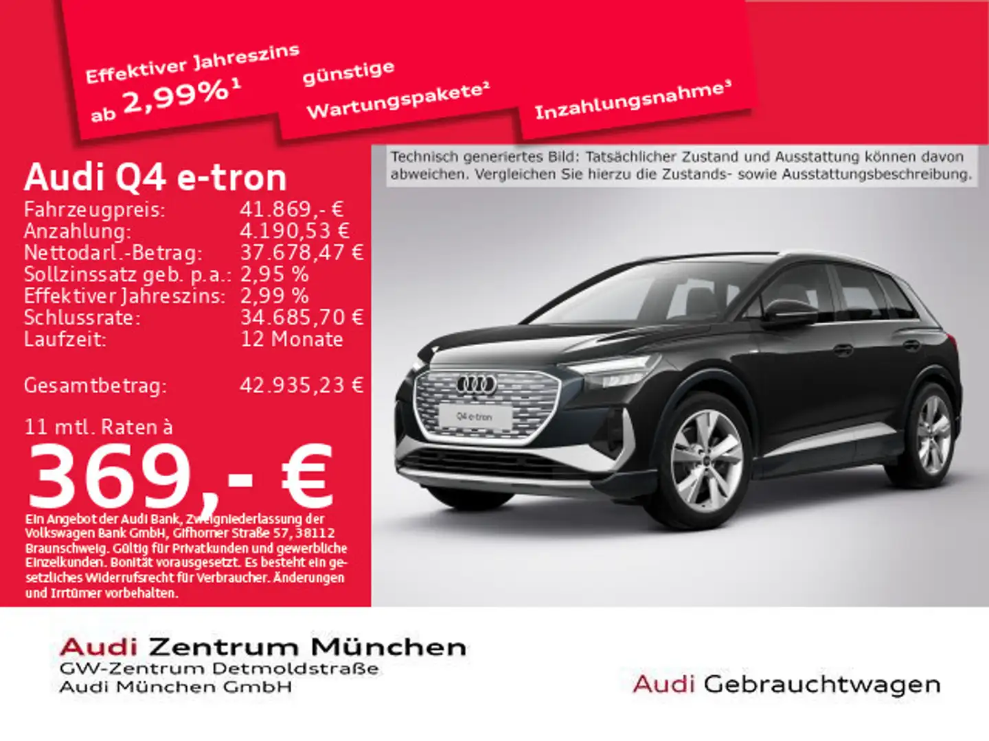 Audi Q4 e-tron 45 qu. S line AHK/ACC/Virtual Schwarz - 1