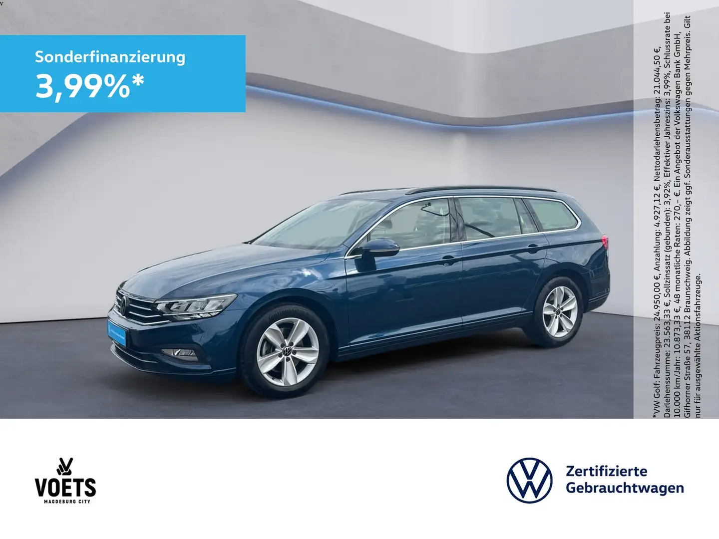 Volkswagen Passat Variant 2,0 TDI Business DSG+NAVI+KAM+LED Bleu - 1