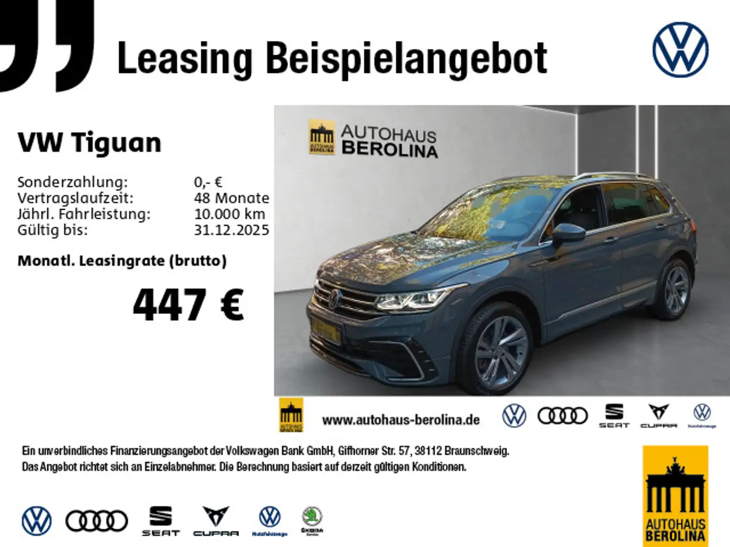 Volkswagen Tiguan 2.0 TSI 4M R-Line DSG *IQ-MATRIX*360°* Grau - 1