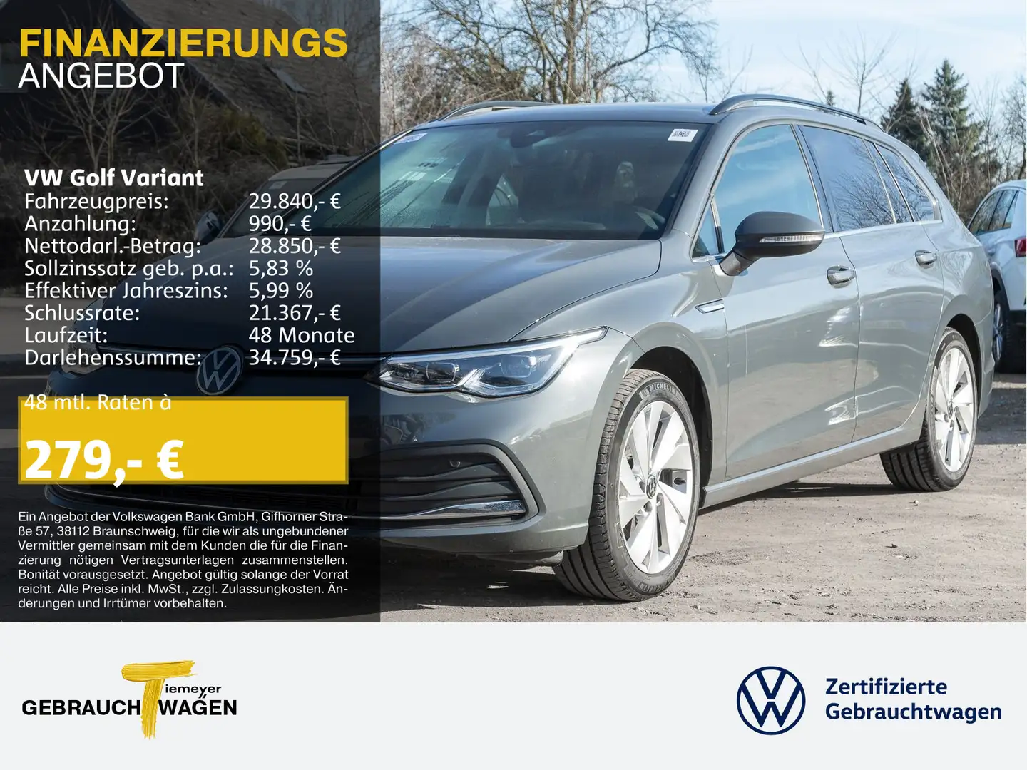 Volkswagen Golf Variant 1.5 eTSI DSG STYLE PANO KAMERA Gris - 1