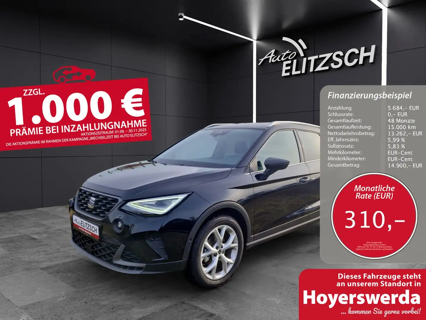 SEAT Arona TSI FR LED ACC AID NAVI PDC SHZ LM Schwarz - 1