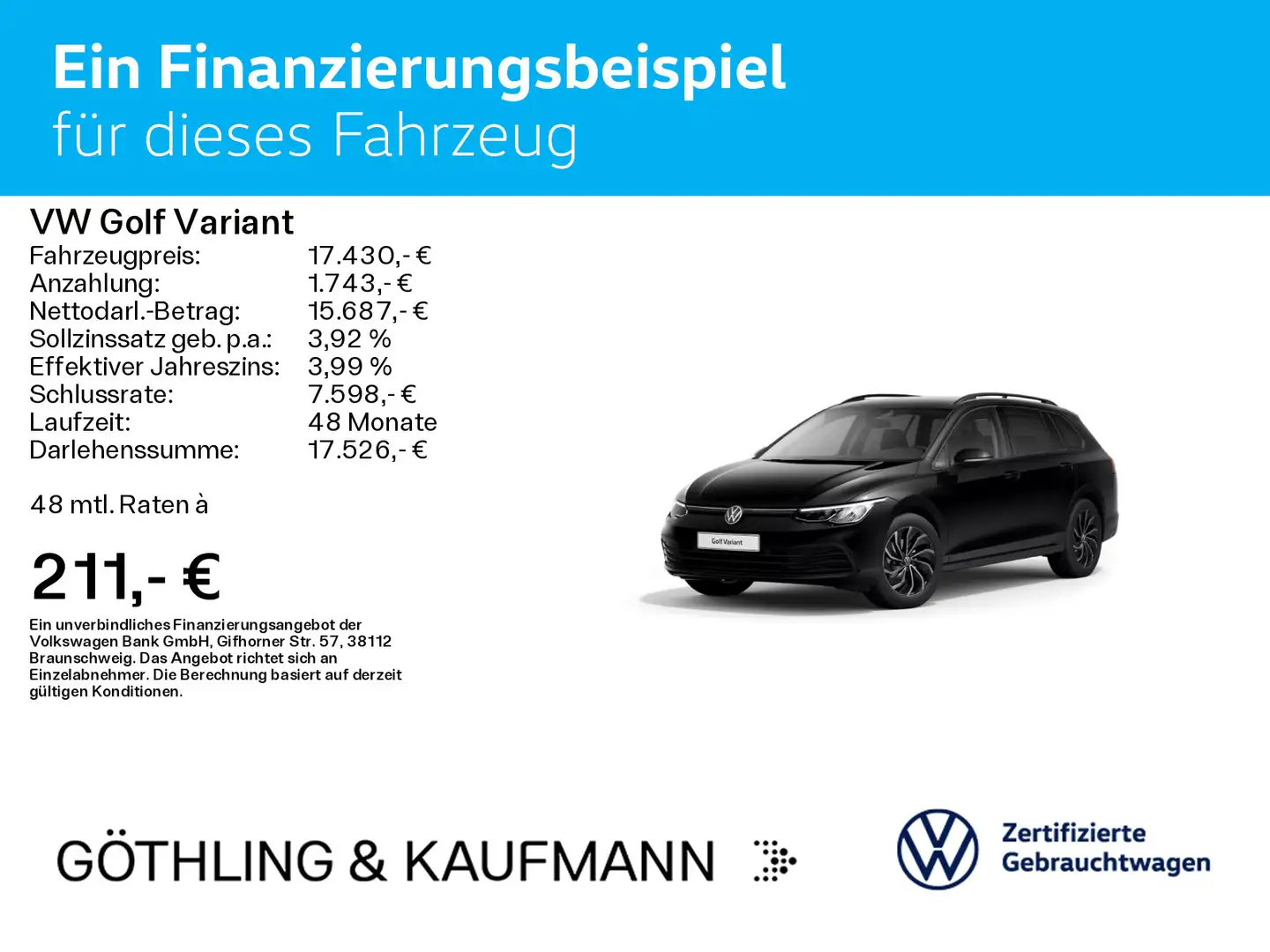 Volkswagen Golf Variant Life 1.0TSI 81kW 6-Gang*NAVI*SHZ*As Schwarz - 2