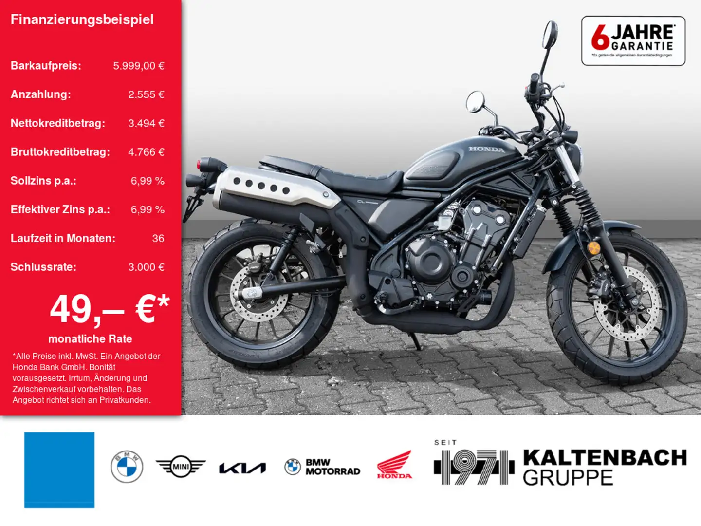 Honda CL 500 LED SCHEINWERFER Noir - 1