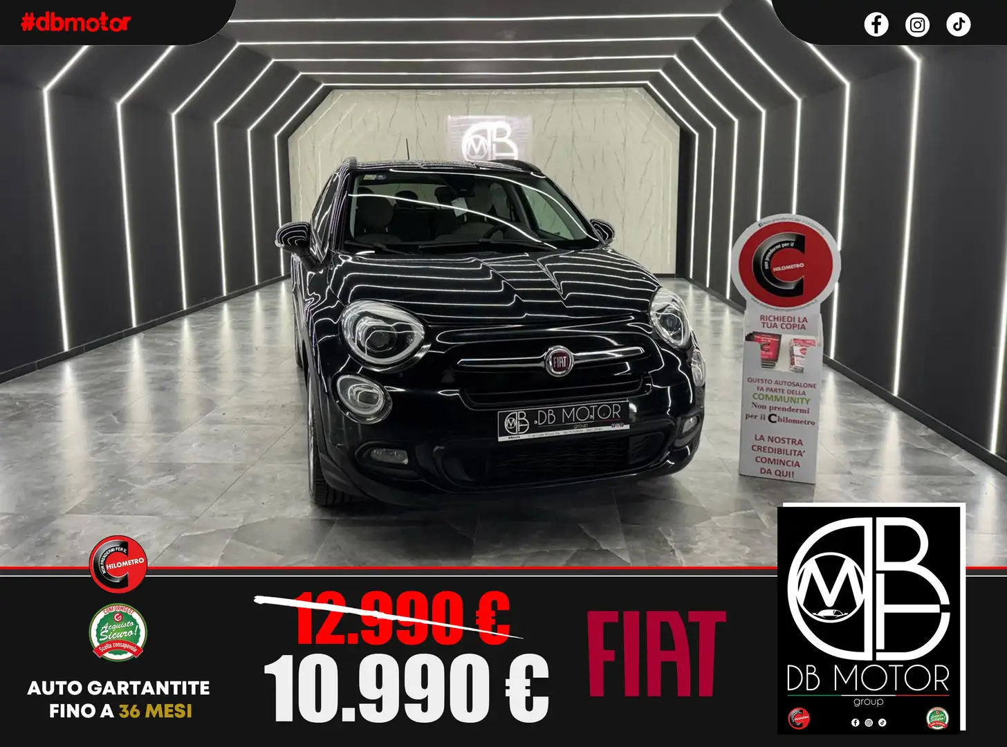 Fiat 500X 500X 1.6 mjt Lounge 4x2 120cv Nero - 1