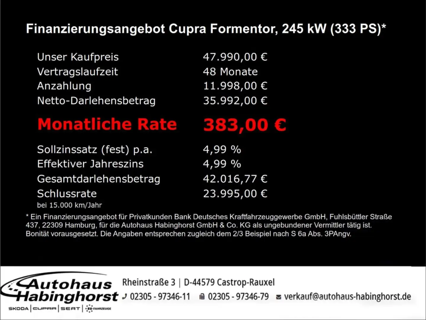 CUPRA Formentor 2.0 TSI DSG 4Drive VZ Matrix 360 Navi Sennheiser A Schwarz - 2