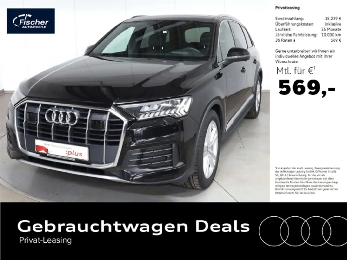 Audi Q7 45 TDI quattro 7Sitze/AHK/360/P-Dach/Matrix Schwarz - 1