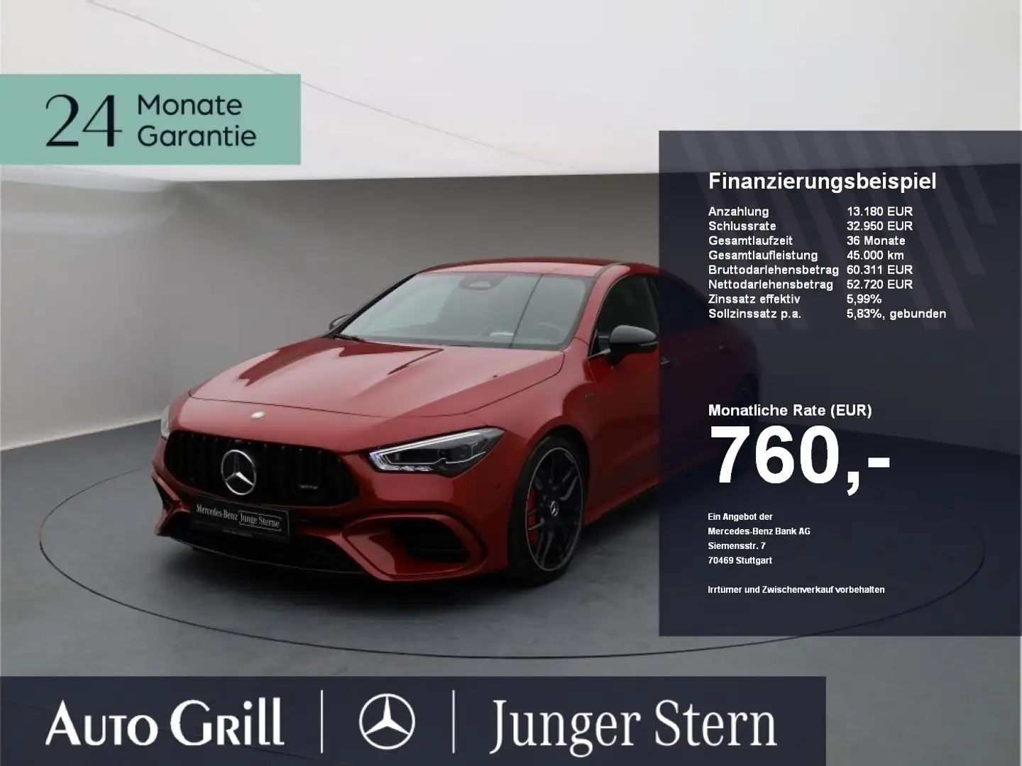 Mercedes-Benz CLA 45 AMG CLA 45 S 4M+ AMG Night RIDE Burm AHK Perfo-Sitz Rosso - 1