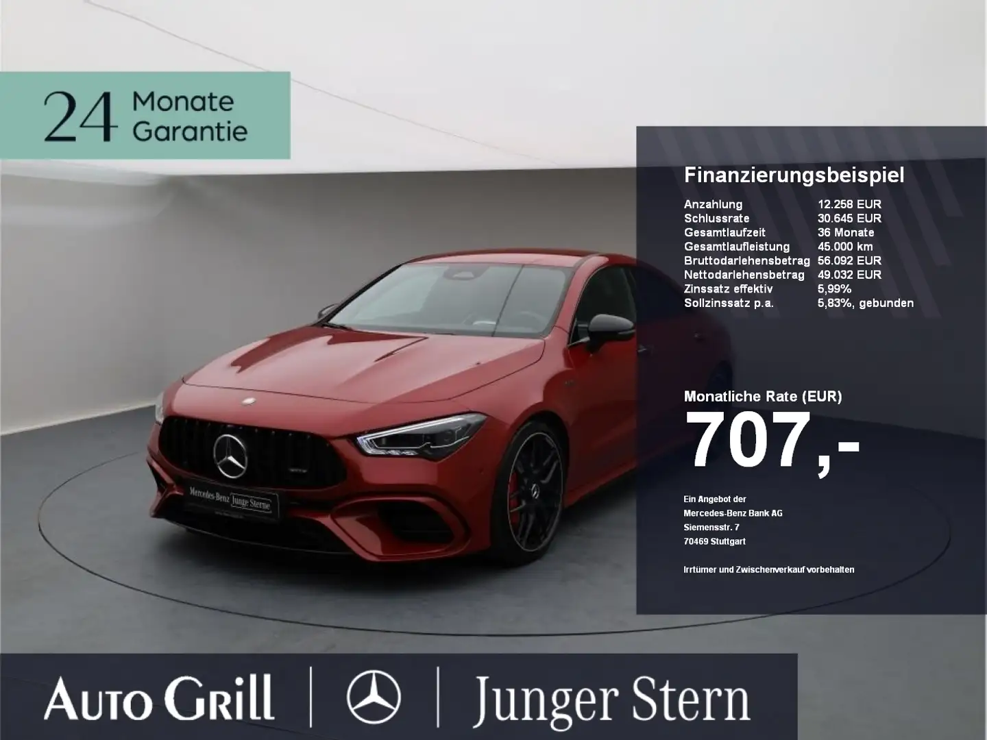 Mercedes-Benz CLA 45 AMG CLA 45 S 4M+ AMG Night RIDE Burm AHK Perfo-Sitz Rot - 1