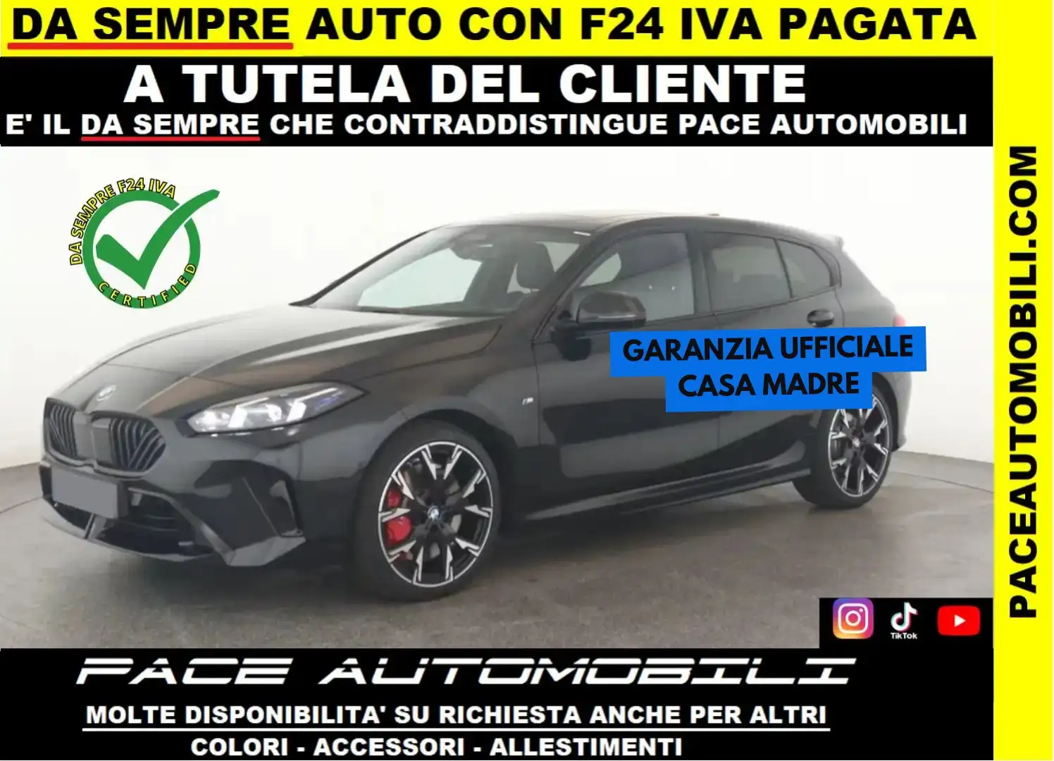 BMW 120 D M SPORT 19" MSPORT M-SPORT TETTO KAMERA ACC HUD Nero - 1