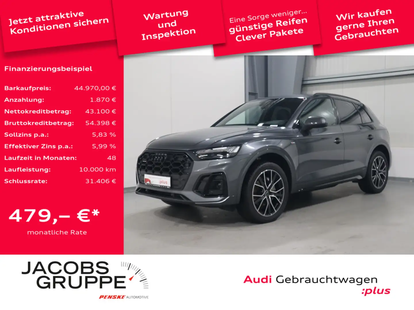 Audi Q5 45 TFSI quattro S line Matrix*R-Kamera*AHK * Grau - 1