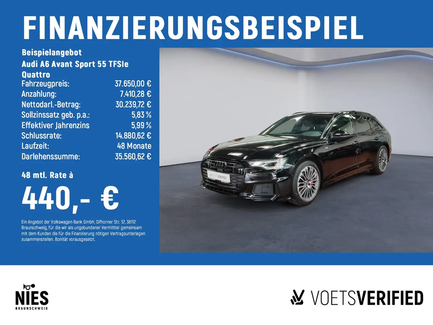Audi A6 Avant Sport 55 TFSIe Quattro AHK+PANO+HuD Negro - 2