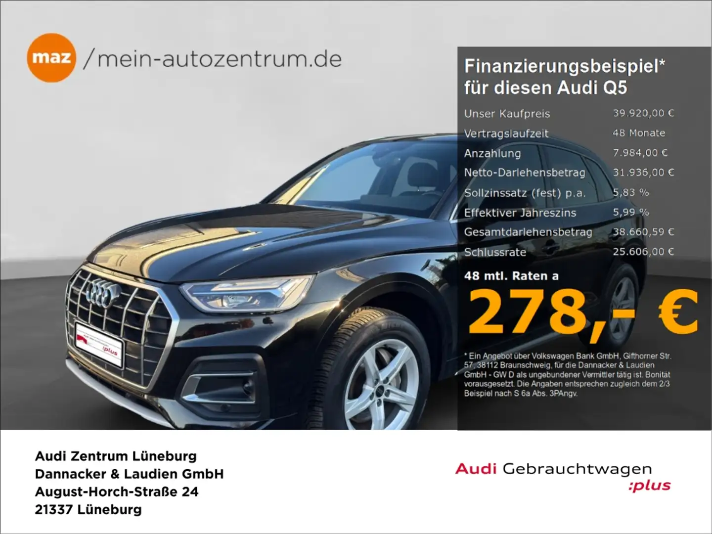Audi Q5 40 2.0 TFSI quattro advanced Alu LED AHK Navi ACC Czarny - 1