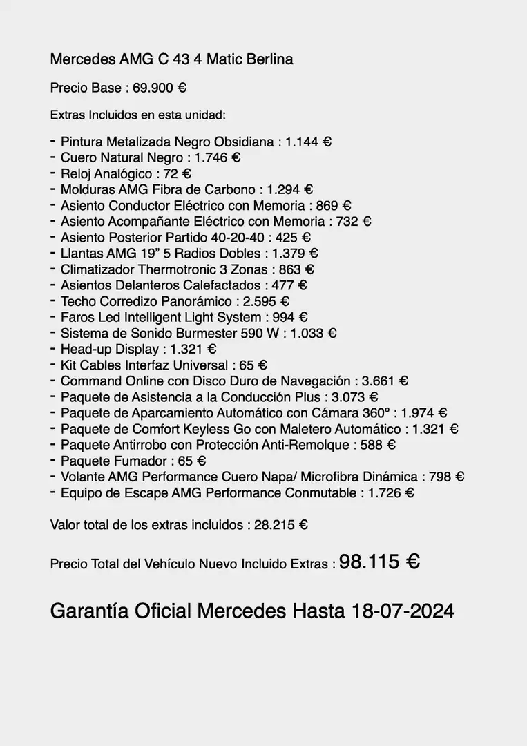 Mercedes-Benz C 43 AMG 4Matic Speedshift TCT 9G Negro - 2
