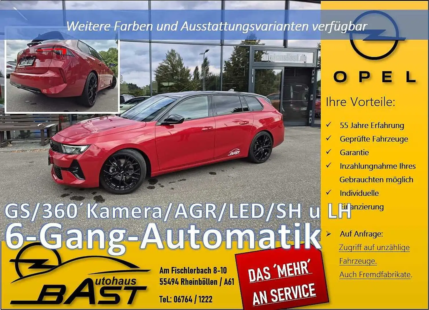 Opel Astra -L ST Sportstourer GS Automatik ACC SHZ 360-Grad K Rouge - 1