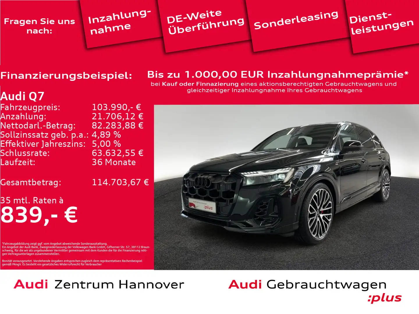 Audi Q7 S line 60 TFSIe quattro Head-Up Laser Pano B& Schwarz - 1