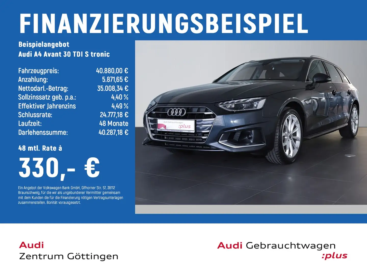 Audi A4 Avant 30 TDI S tronic advanced +AHK+LED+ACC Grijs - 2