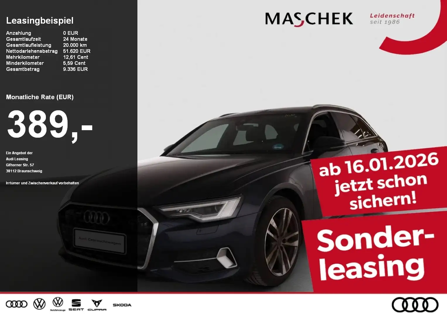 Audi A6 Avant 50 TDI quatt AHK HUD Sitzlüft Matrix 360° Modrá - 1