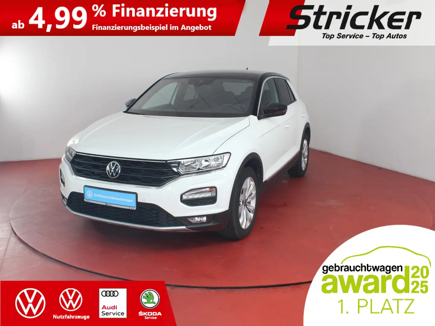Volkswagen T-Roc Sport 1.5TSI DSG  273,-ohne Anzahlung AHK Navi AC Bianco - 1