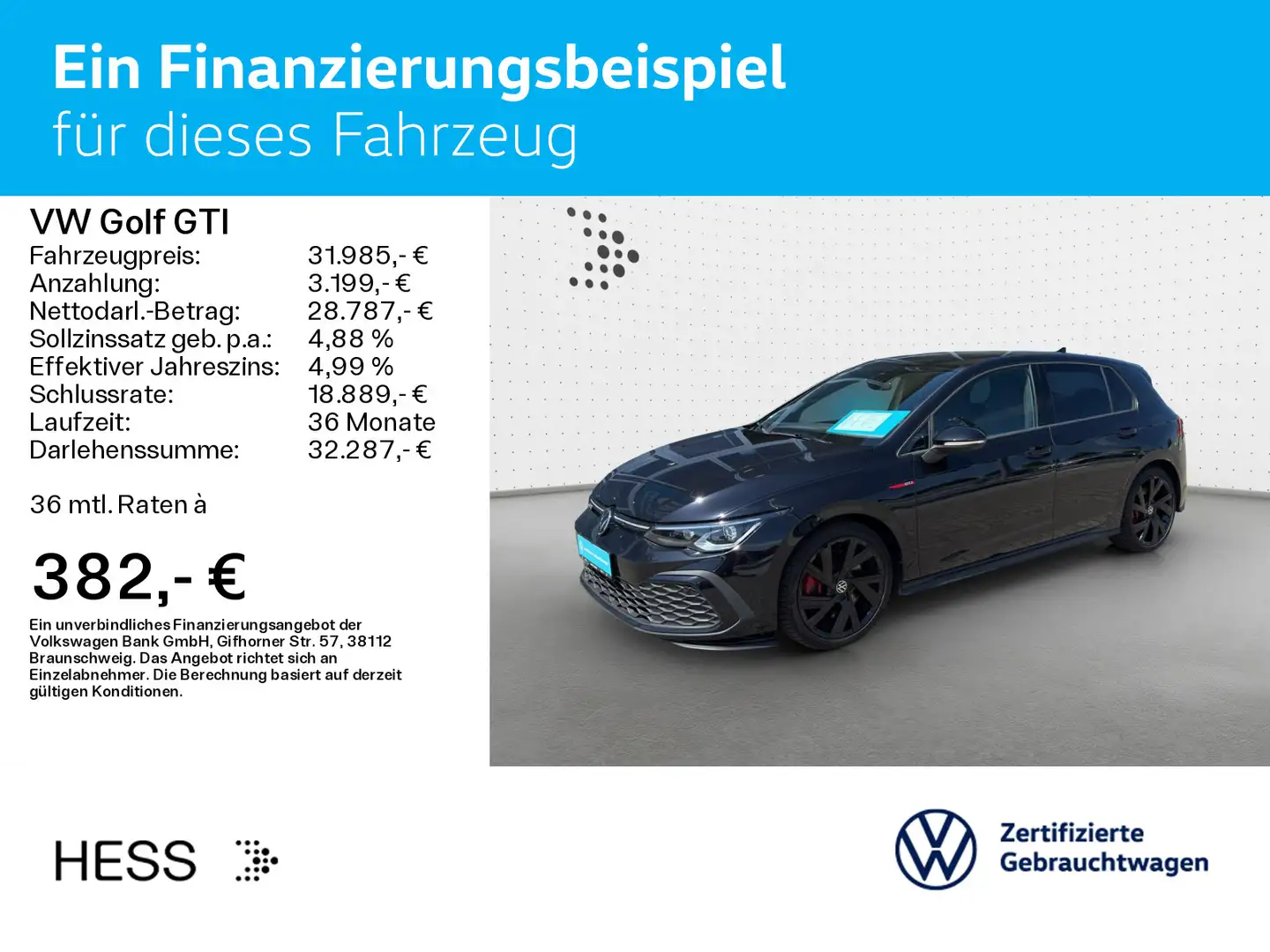 Volkswagen Golf GTI 2,0 l TSI OPF 180 kW (245 PS) 7 -Gang-D Schwarz - 2