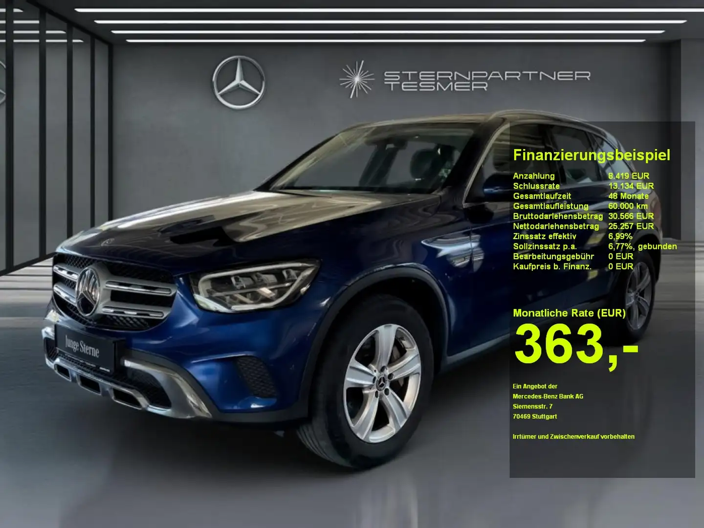 Mercedes-Benz GLC 300 e 4M EXCLUSIVE+MBUX+LED+SHZ+KAMERA+AHK Blauw - 1