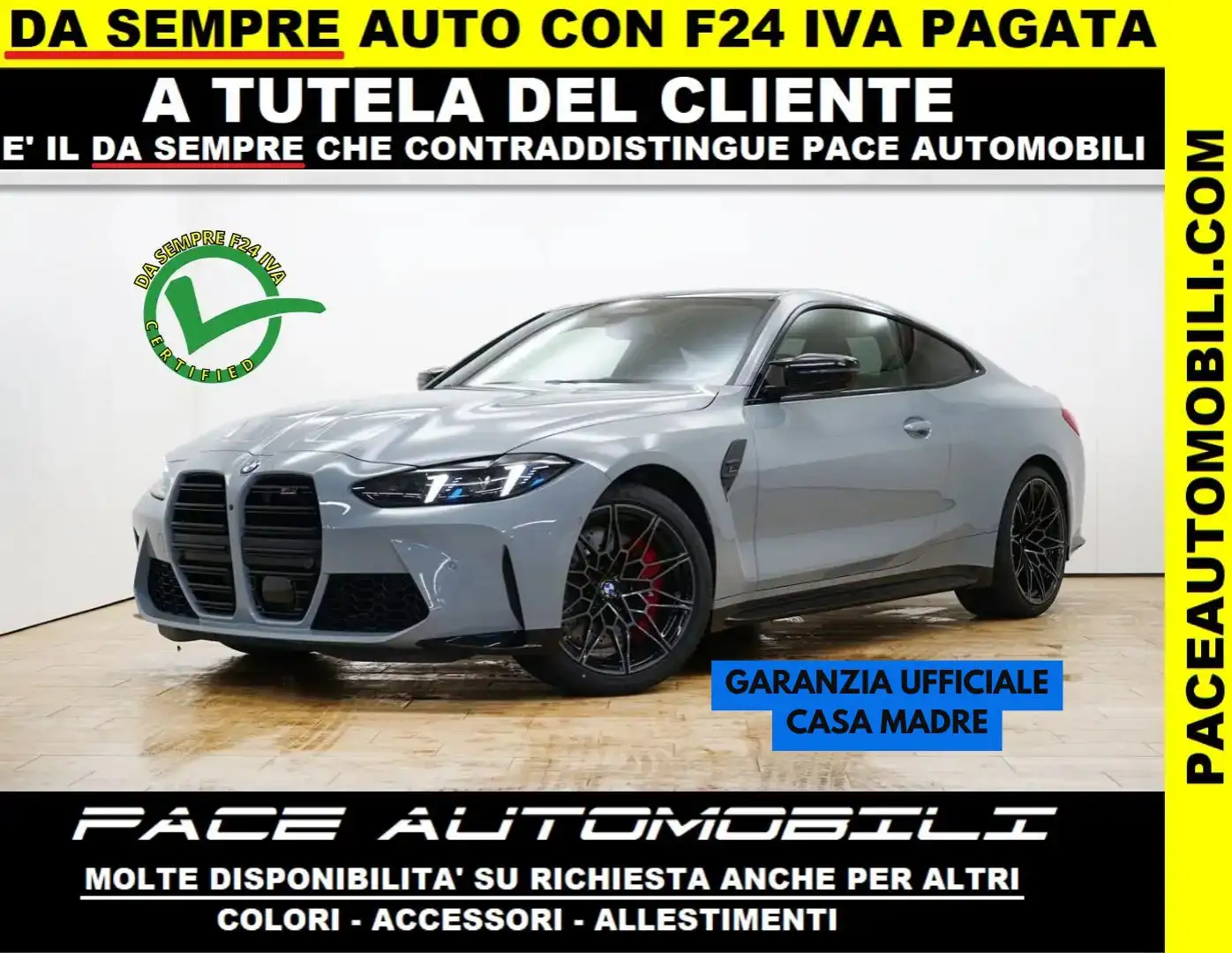 BMW M4 NEW XDRIVE COMPETITION BLACK PACK LASER CURVED LED Grigio - 1