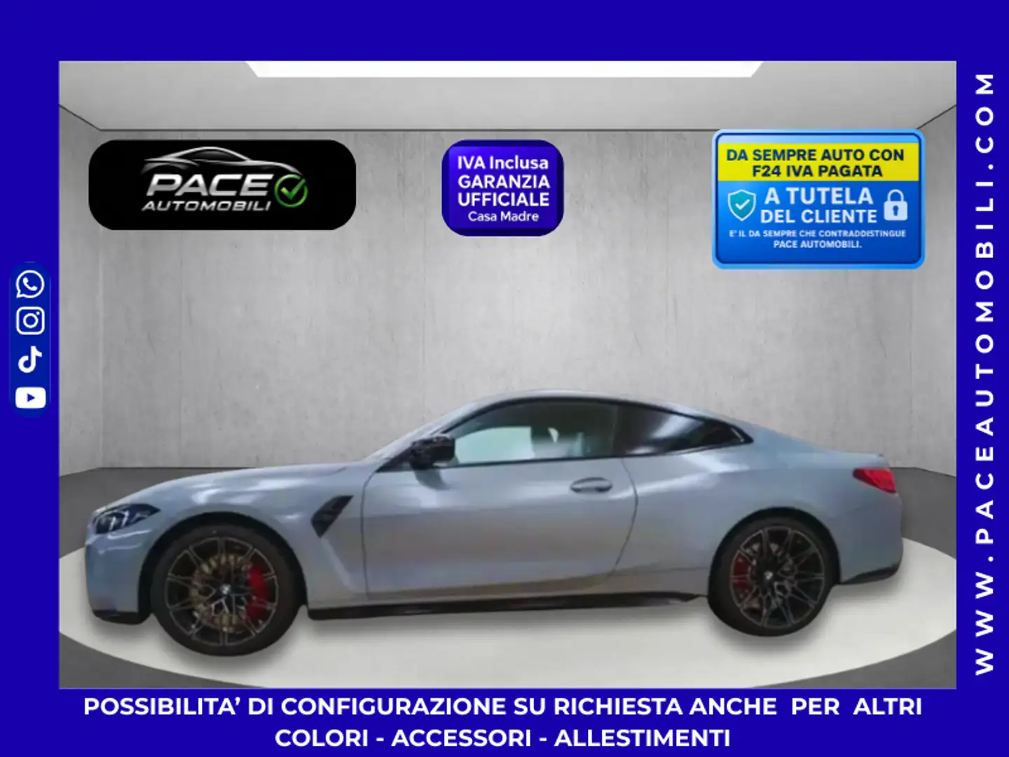 BMW M4 NEW XDRIVE COMPETITION BLACK PACK LASER CURVED LED Grigio - 1