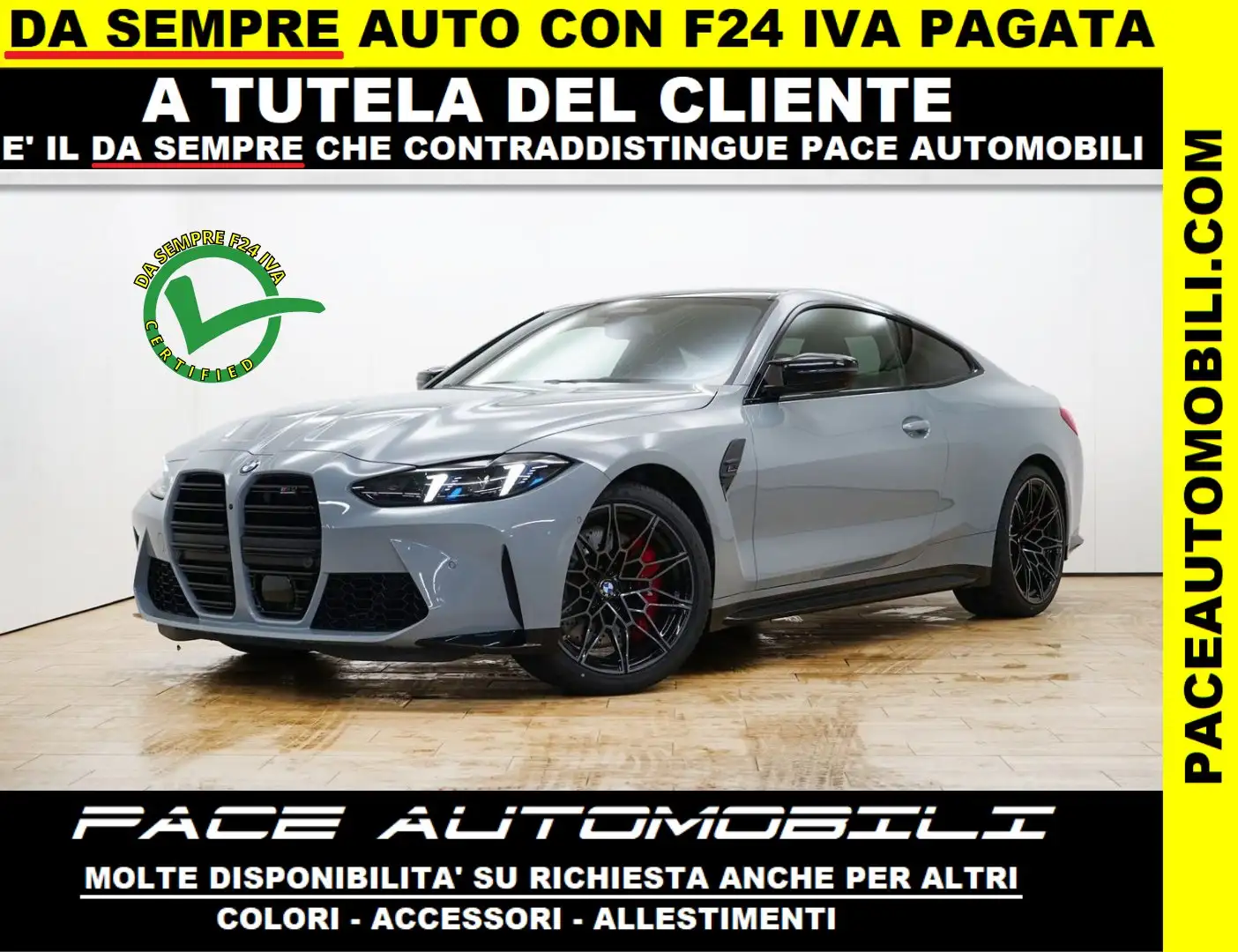 BMW M4 NEW XDRIVE COMPETITION BLACK PACK LASER CURVED LED Grigio - 1