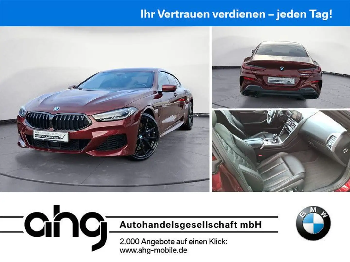 BMW M850 i xDrive Gran Coupe ACC 360° Night Vision Rot - 1