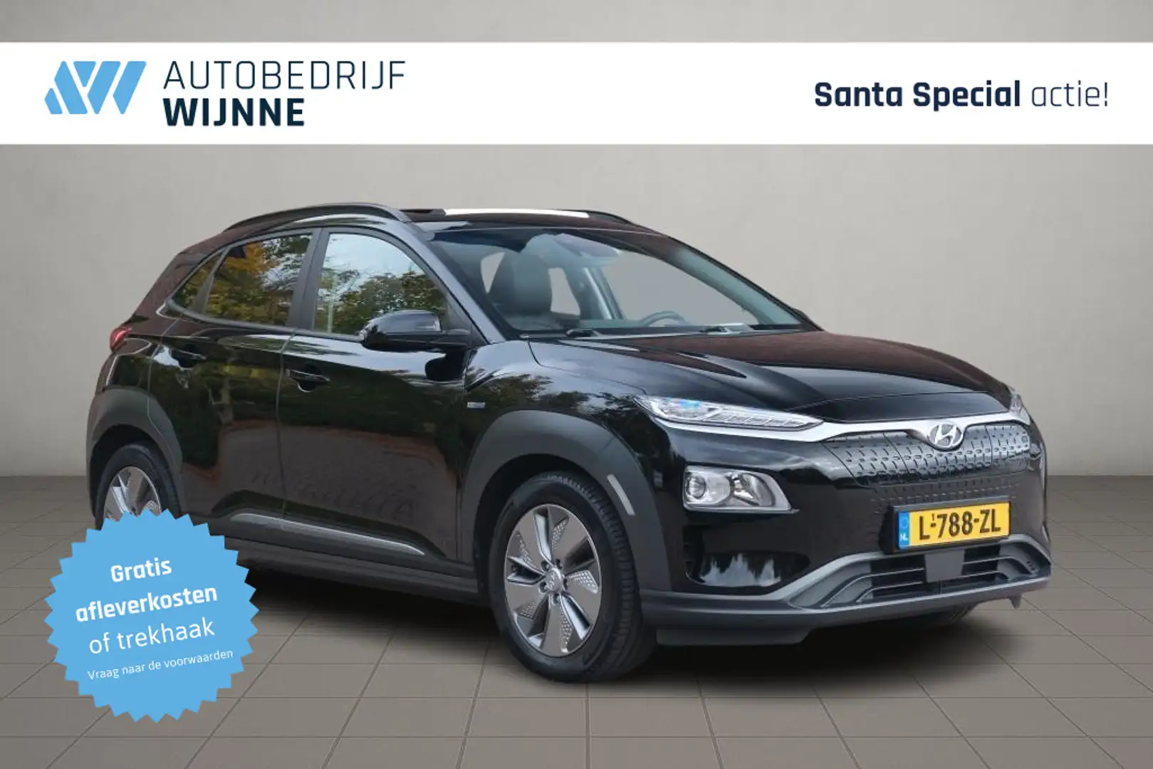 Hyundai KONA EV 64 kWh 204pk Fashion | SOH 100% | Navi | App Co Zwart - 1