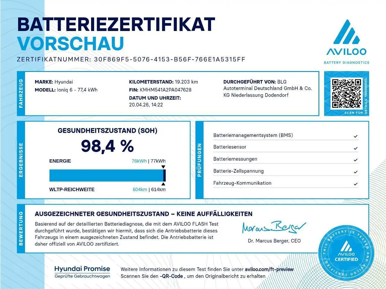 Hyundai IONIQ 6 UNIQ 77,4 kWh Digitale Spiegel 20 Zoll 3