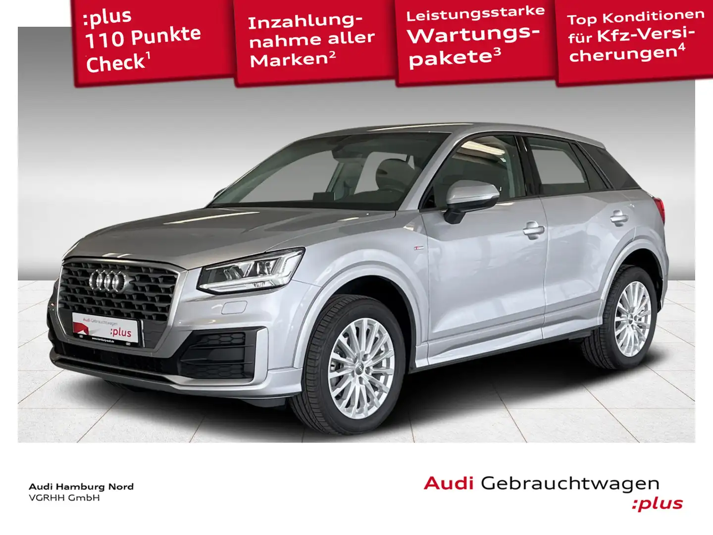 Audi Q2 35 TFSI S line S tronic LED Nav AHK Sound PDC Silber - 1