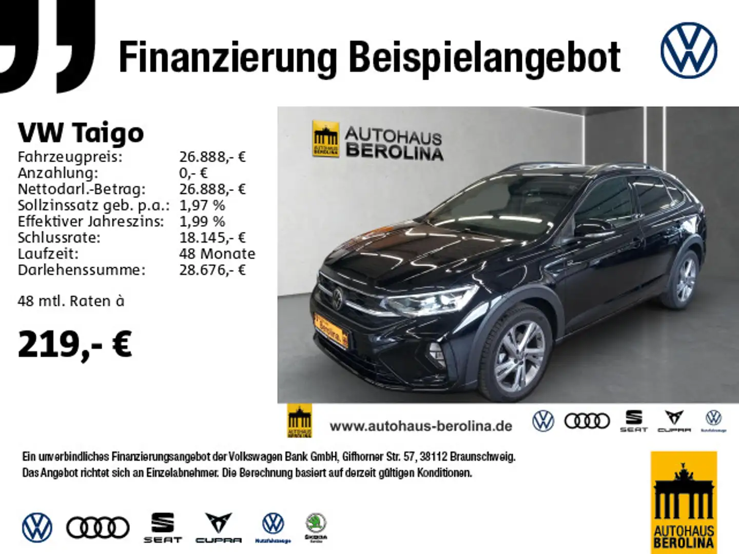 Volkswagen Taigo 1.5 TSI R-Line DSG *ACC*NAV*R-CAM*PDC*SHZ* Noir - 1