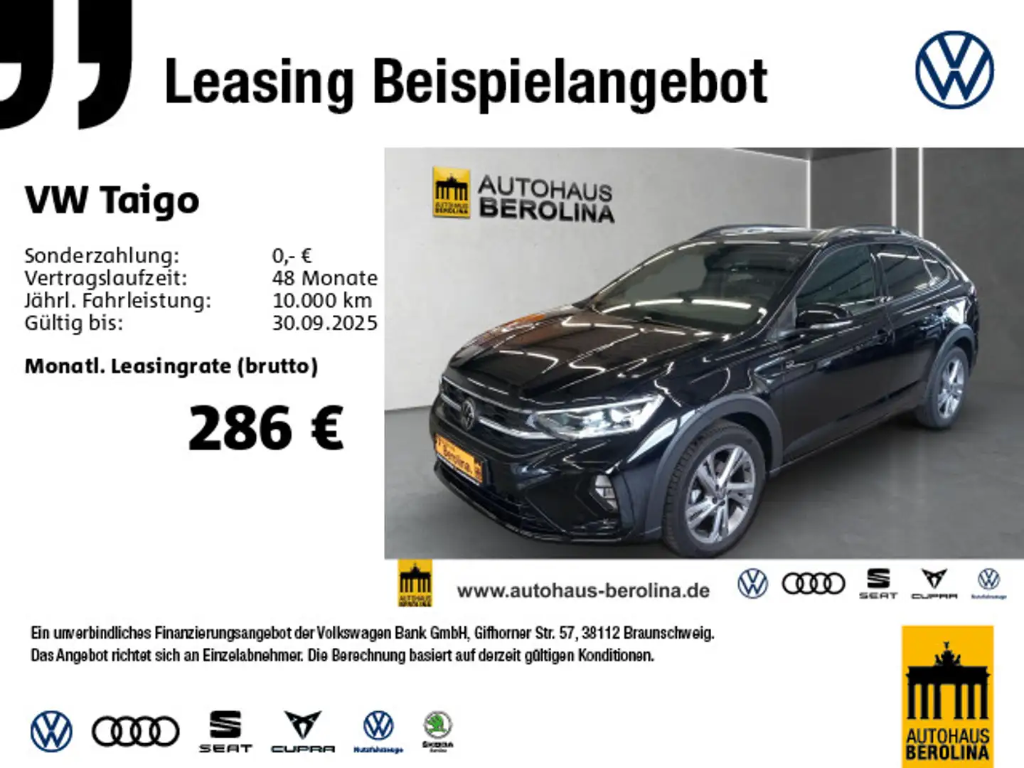 Volkswagen Taigo 1.5 TSI R-Line DSG *ACC*NAV*R-CAM*PDC*SHZ* Schwarz - 1