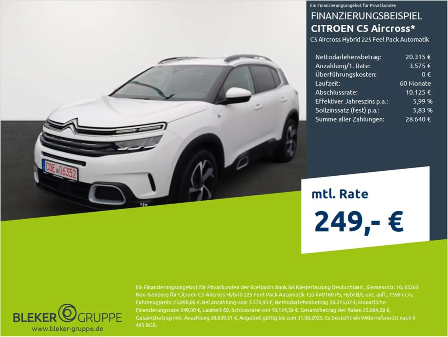 Citroen C5 Aircross C5 Aircross Hybrid 225 Feel Pack Automatik Blanc - 1