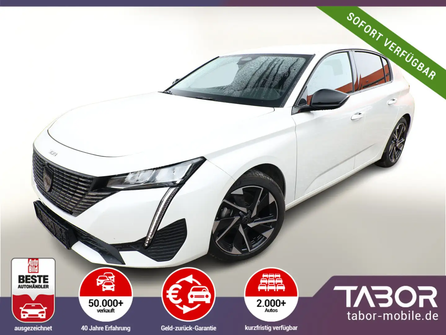 Peugeot 308 1.2 PureTech 130 Aut Allure Pack Nav Kam PDC Weiß - 1