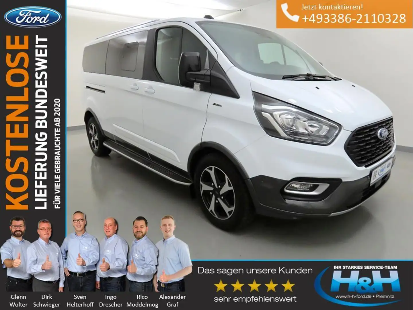 Ford Tourneo Custom 2.0 M-Hybrid L2 Active iACC+Kam Weiß - 1
