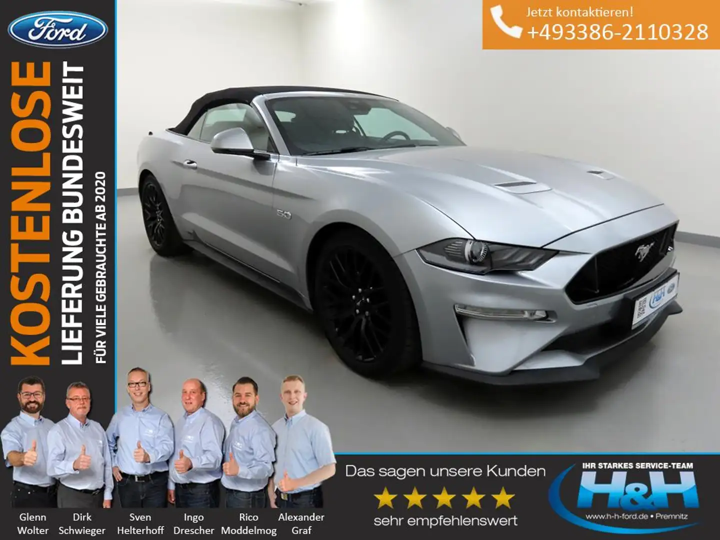 Ford Mustang 5.0 V8 Aut. GT Convertible MagneRide+ACC Zilver - 1