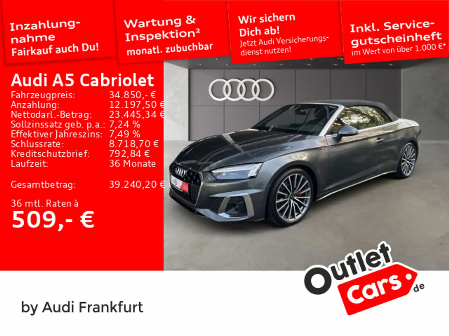 Audi A5 40 TFSI S tronic S line MatrixLED D Grau - 1