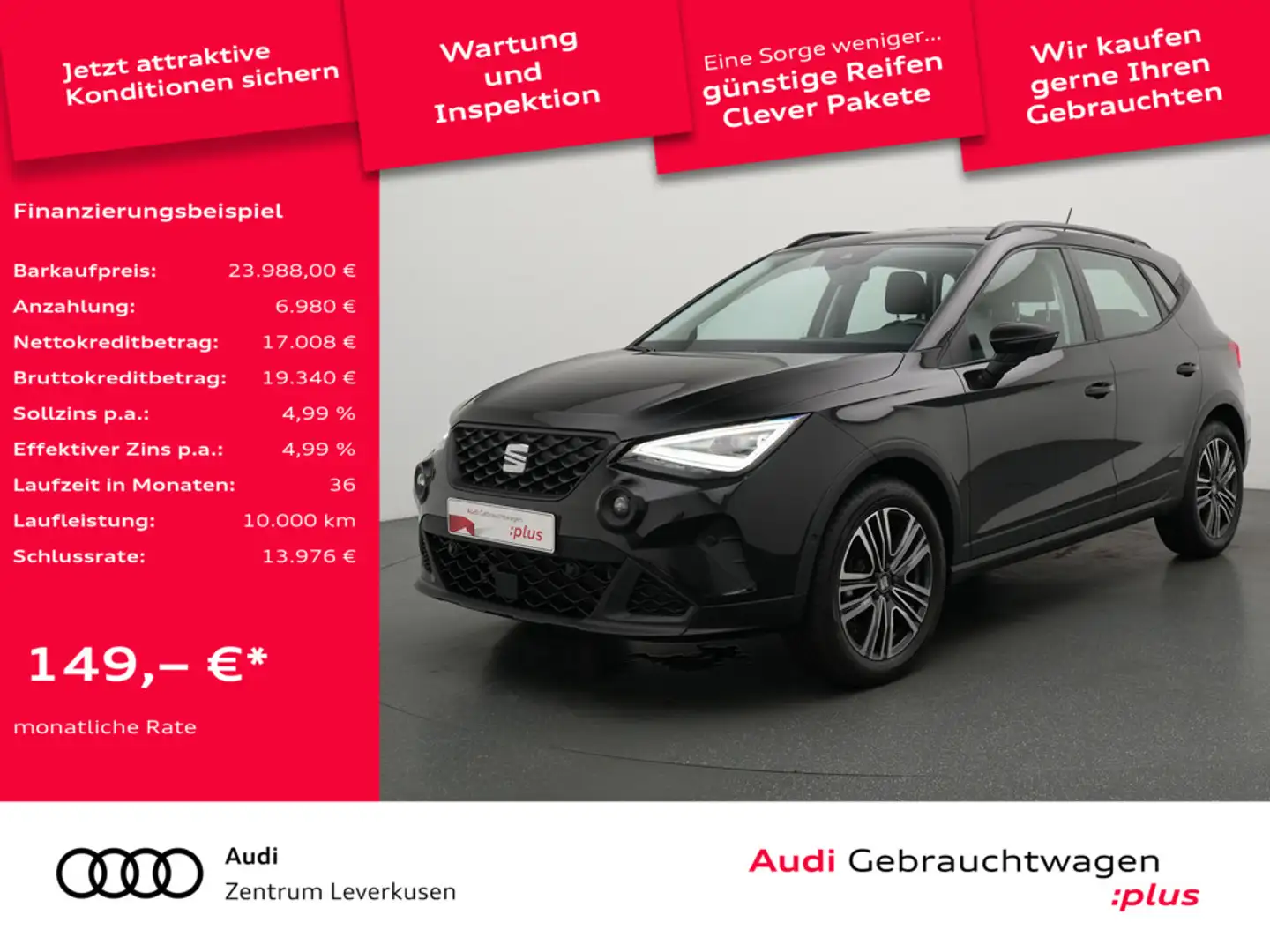 SEAT Arona Style DSG ACC AHK SHZ KAM CARPLAY Schwarz - 1