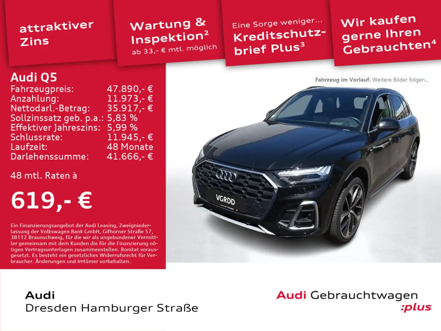 Audi Q5 55 TFSI e S line quattro Matrix B&O Pano AHZV Schwarz - 1